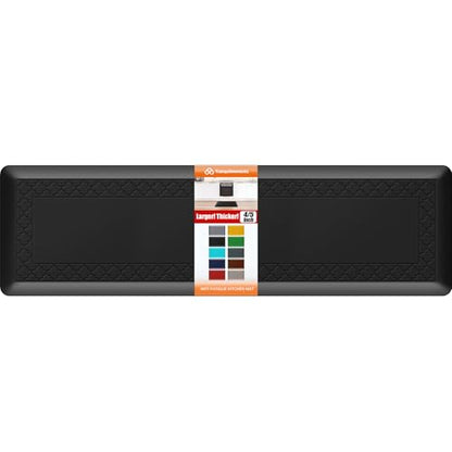 4/5 Inch Thicker Kitchen Mats Anti Fatigue Comfort Mat Standing Desk Rugs - color: Black, size: 60"L x 17"W x 0.8"Th