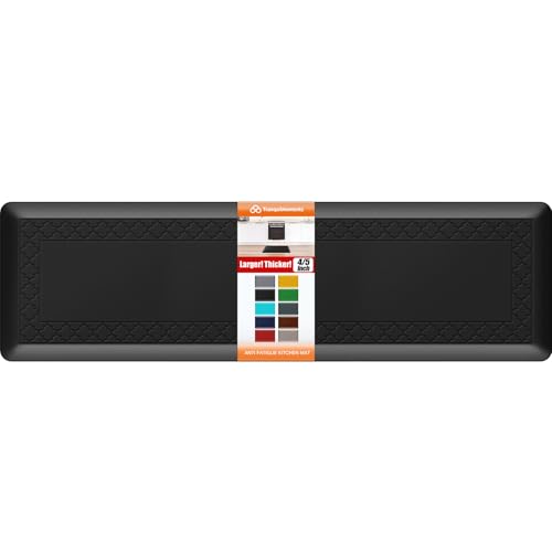 4/5 Inch Thicker Kitchen Mats Anti Fatigue Comfort Mat Standing Desk Rugs - color: Black, size: 60"L x 17"W x 0.8"Th