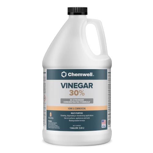 Chemwell 30% Vinegar (1 Gallon) - General Purpose All-Natural Multi-Surface Cleaner for Home, Patio & Commercial - High Performance, Powerful Concentrated Acetic Acid - Made in USA - color: 30% - 1 Gallon