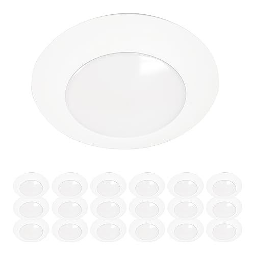 HALO HLCE 18-Pack 6 in LED Disk Ceiling Light 3000K 940lm 90 CRI Dimmable - size: 6 inch, 18-Pack