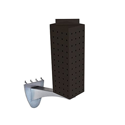 Azar Displays 700231-BLK 4" W x 4" D x 12" H Four-Sided Revolving Pegboard Display with Extension Rod in Solid Black - color: Black