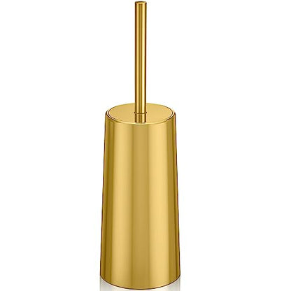 Toilet Brush and Holder, Toilet Brush Stainless Steel, Toilet Bowl Brush for Bathroom Toilet-Ergonomic, Elegant,Durable (Gold) - color: Gold