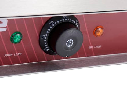 Kratos Commercial Panini Sandwich Grill Grooved Top w/Smooth Bottom Plate - size: Medium w/ Smooth & Grooved Plates