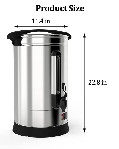 Coffee Urn 120 Cup, Stainless Steel Commercial Coffee Maker 18 L/4.8 gal Electric Hot Beverage Dispenser Large Hot Water Dispenser Coffee Dispenser Hot Water Urn For Business, Catering, Party - color: Silver, size: 120 Cups