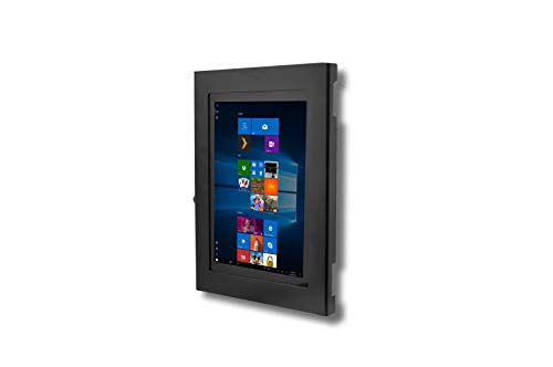 Locking Security Metal Enclosure for MS Surface GO Used as Kiosk, POS, Store, Show Display (Black, VESA & Wall Mount) - color: Black