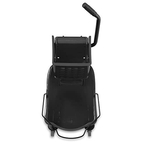 Dryser Commercial Mop Bucket with Side Press Wringer, 26 Quart, Black - color: Black