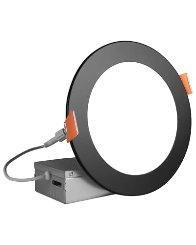 Nicor Recessed Light Fixtures - IXE 6-in Canless LED Downlight - Dimmable LED Ceiling Light with Edge-Lit Technology - Black, 12 Packs Lighting - color: Black