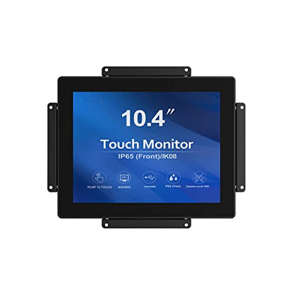 GreenTouch 10.4 inch 10 Points Front Waterproof Industrial Open Frame PCAP Touch Screen LCD Display Monitor 800x600 Black - size: 10.4 in