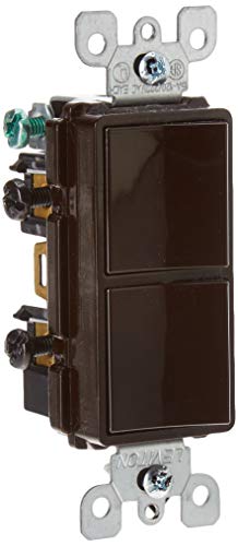 Leviton 15 Amp, 120/277 Volt, Decora Single-Pole, AC Combination Switch, Commercial Grade, Grounding, 5634, Brown - color: Brown