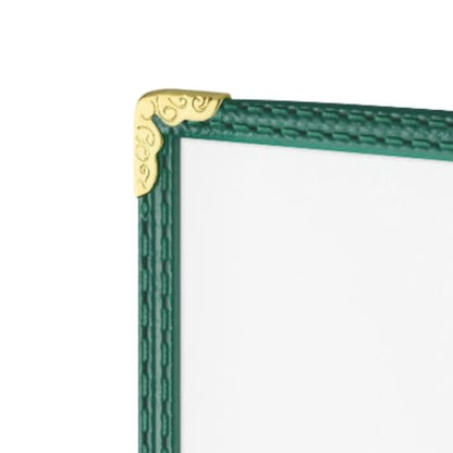 TrueCraftware- 8-1/2” x 11” Green Double Fold Restaurant Menu Covers 2 Page 4 View Set of 10- Crystal Clear Café Menu Holders Fits A4 Size Paper Menu Covers Clear Menu Sleeves - color: Green