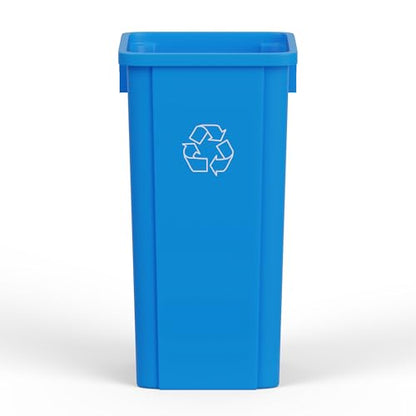 23 Gallon Blue Square Commercial Trash Garbage Can | Outdoor Office Restaurant School Kitchen - color: Blue, size: 23 Gallon, style: Trash Can