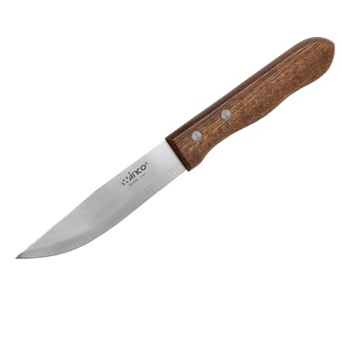 Winco Jumbo Stainless Steel Steak Knife (Set of 12) - size: 5", style: Pointed Wood