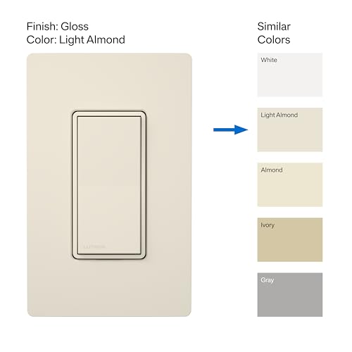 Lutron Sunnata On/Off Accessory Switch, only for use with Sunnata LED+ Dimmers, ST-AS-LA, Light Almond - color: Light Almond, size: 1 Pack, style: Accessory Switch (for 3-way)