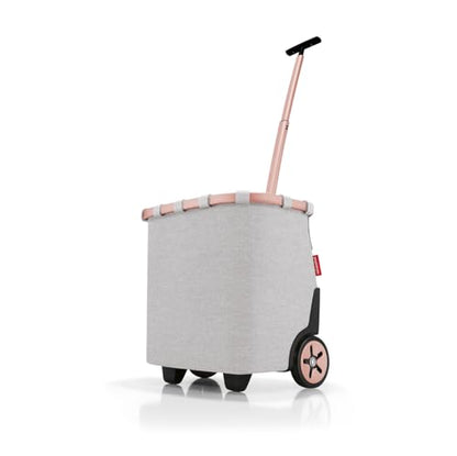 reisenthel carrycruiser Twist Sky Rose - Portable Shopping Trolley with Sturdy Aluminum Frame, Shoulder Strap and Removable mesh Inner Bag -Water-Repellent - color: Sky Rose