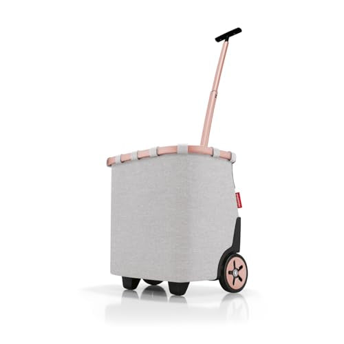 reisenthel carrycruiser Twist Sky Rose - Portable Shopping Trolley with Sturdy Aluminum Frame, Shoulder Strap and Removable mesh Inner Bag -Water-Repellent - color: Sky Rose