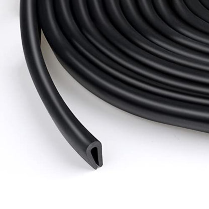 Tondiamo 10 Feet Black Rubber U Channel Edge Trim Door Seal Strip - color: Black, size: 10 Feet,1/16 Inch