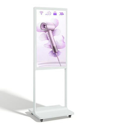 43" Digital Signage Display Kiosk Indoor Floor Standing Advertising White - size: 43 Inch-Whtie