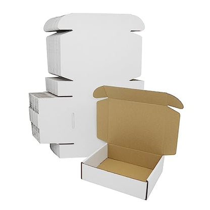 50 Pack 7x6x2” Shipping Boxes, White Cardboard Box Corrugated Mailers Flat Mailing Literature Mailer for Small Business Packaging Gifts Jewelry Craft - size: 7"x6"x2", style: 50 Pack - White