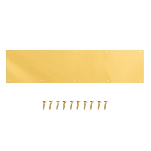 Door Kick Plate for Interior and Exterior Doors 6 x 34 fits Front or Back Door Satin Brass Finish in Stainless Steel 304 Material (not Aluminium or Rubber) - color: 34x6 SB-1