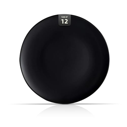 Gogailen Restaurant Value, Stoneware Coupe Shape Plate 11 inch, Matte Black, Case of 12 - color: Matte Black, size: Plate 11"