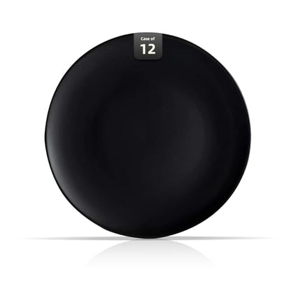 Gogailen Restaurant Value, Stoneware Coupe Shape Plate 11 inch, Matte Black, Case of 12 - color: Matte Black, size: Plate 11"