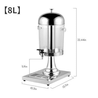 2.2Gallon Beverage Dispenser, Stainless Steel Drink Dispensers for Parties - size: 2.2Gallons