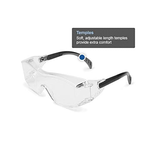 Gateway Safety 6966 Cover2 Safety Glasses Protective Eye Wear - Over-The-Glass (OTG), IR Filter Shade 5.0 Lens, Black Temple