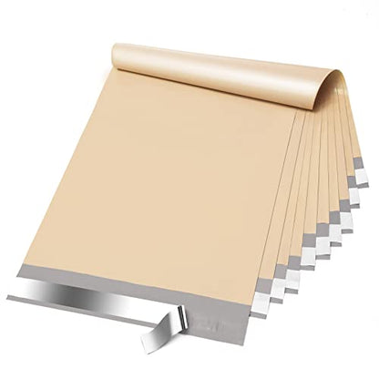 Fuxury Poly Mailers 10x13" 100 Pcs,Durble Shipping Bags For Clothing,Beige - color: Beige, size: 10x13'' 100pcs