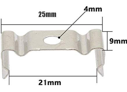 Traodin Big T5 LED Light Bulbs 20 Clips Holder Bracketr for Lamp Socket Shop Light Fixture, Led Ceiling Lamp(20pcs) (25mm/0.98inch) - size: 25mm