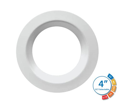 DLR4(v6) 4-inch White Selectable Recessed LED Downlight (DLR4607120SWH) - color: White, style: 1-Pack
