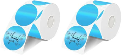 2 Inch Round Holographic Thermal Labels, Waterproof Direct Thermal Stickers, Self-Adhesive Circle Label for Small Business DIY Logo QR Code, Blue (200 Pcs/Roll) (Pack of 2) - color: Holographic Blue, size: 2 Inch (Pack of 2)