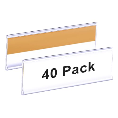 Diteje Shelf Label Strips,Adhesive Wire Label Holders with Paper Inserts