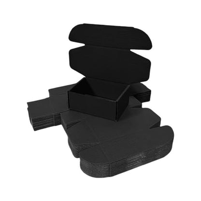 50 Pack 4.3x3.1x2 in Black Mini Shipping Boxes - color: Black, size: 4.3x3.1x2 in
