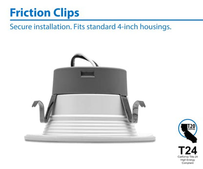 Nicor DLR4(v6) 4-inch White Selectable Recessed LED Downlight with Baffle (12 Pack) - color: White Baffle, style: Modern