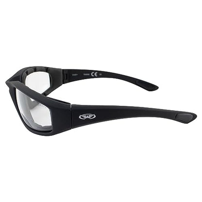 Global Vision Kickback Auto-Darkening Photochromic Bifocal Safety Glasses Clear to Smoke, Padded Frame, ANSI Z87.1 Certified - color: +2.5 Bifocal