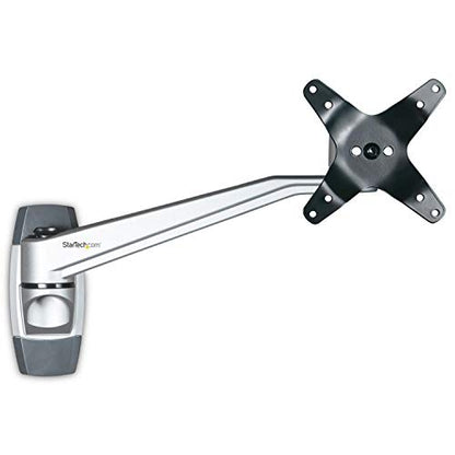 StarTech Wall Mount Monitor Arm 12in to 34in, 30.9lb/14kg, Swivel, Silver - color: Silver, style: Single-Swivel