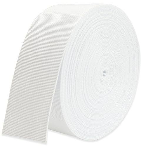 2" White Wide Webbing Straps 12yd for Lawn Chair,Bag &Sewing - color: White 39