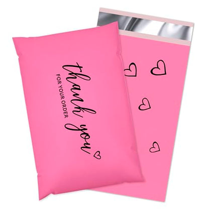 JinRuiKJ Thank You Poly Mailers 6x9 Inch, 100 PCS, Pink - color: Pink, size: 6*9inch 100pcs
