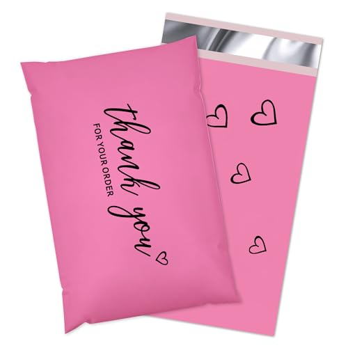 JinRuiKJ Thank You Poly Mailers 6x9 Inch, 100 PCS, Pink - color: Pink, size: 6*9inch 100pcs