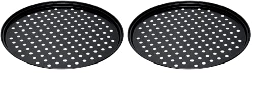 Restaurantware Met Lux 13 Inch Pizza Pan With Holes 1 Heavy-Duty Pizza Pan With Holes - Perforated Non-Stick Carbon Steel Pizza Crust Pan Keeps Pizza Fresh For Any Food Service Establishments - size: 13" (Pack of 2)