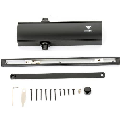 The Door Bull Series 5000 Automatic Door Closer – Hold Open Arm Features - size: 5000 Series, style: Matte Black