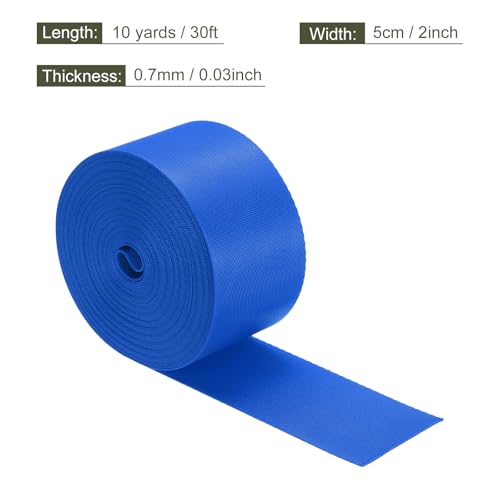 MECCANIXITY Flat Nylon Webbing Strap 2 Inch 10 Yards Blue - color: Blue, size: 2 Inch x 10 Yards