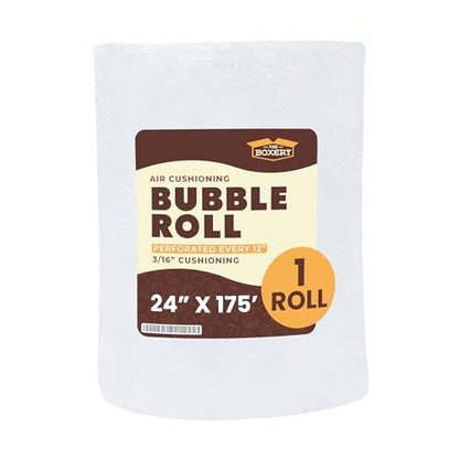 The Boxery Bubble Roll 24 Inch x 175 Feet Small Bubble Cushioning Wrap for Packing Moving and Shipping Supplies by The Boxery 1 Roll - size: 24 inch x 175 feet