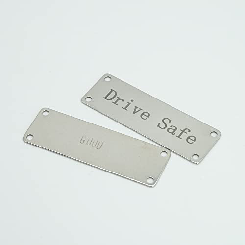 StayMax 304 Stainless Steel Engraving Blank Tags Rectangle Stamping Blanks with 4 Holes 1inch*3inch 25 Pack