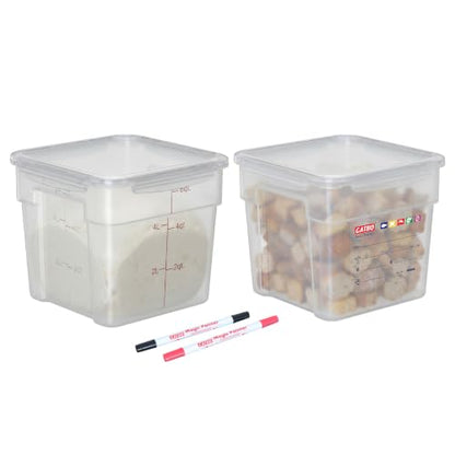 2 Pack 6 QT Airtight Food Storage Containers, BPA-Free Translucent Polypropylene, Recessed Handles & Labeling Area, Stackable for Rice, Flour & Grains - size: 2 X 6.0(QT)