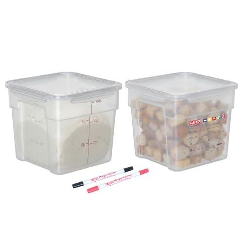2 Pack 6 QT Airtight Food Storage Containers, BPA-Free Translucent Polypropylene, Recessed Handles & Labeling Area, Stackable for Rice, Flour & Grains - size: 2 X 6.0(QT)