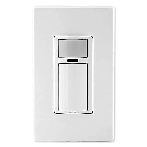 Leviton Decora Vacancy Motion Sensor In-Wall Switch, Manual-On, 2A, Single Pole, DVS02-1LW, White