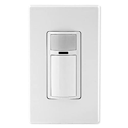 Leviton Decora Vacancy Motion Sensor In-Wall Switch, Manual-On, 2A, Single Pole, DVS02-1LW, White
