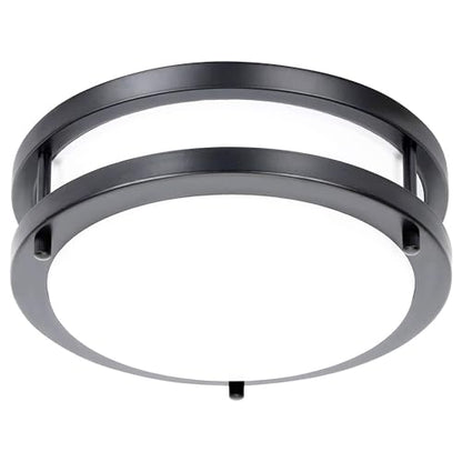 50W LED Flush Mount Ceiling Light Fixture, 500W Equivalent, 5000K Daylight - color: Black, size: 50W
