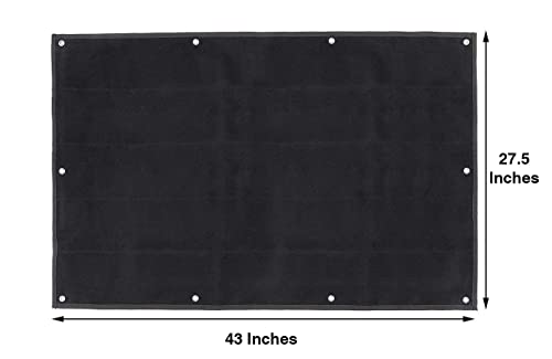 Tactical Patch Display Holder Panel Board for Military Army Morale Hook and Loop Emblems, 43 Inches x 27.5 Inches, with 1 US Flag Patch Included - color: Patch Board, Black - Large